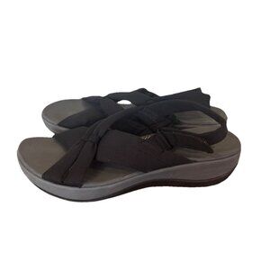 Clarks Cloudsteppers Cushion Soft Womens Black Open Toe Sandals Size 8.5